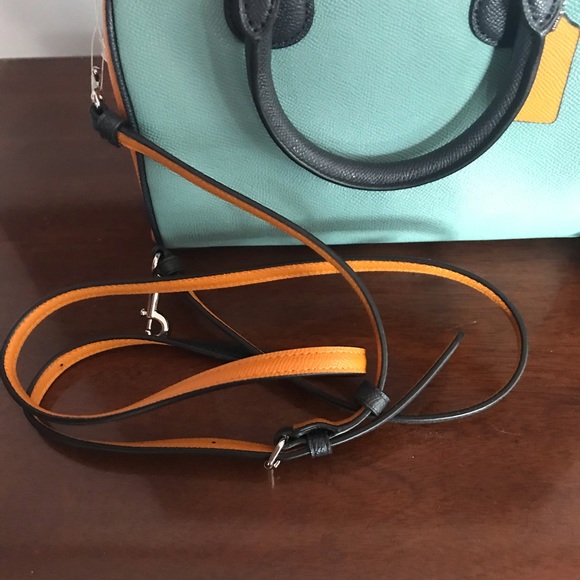 Coach BLUE MULTI Colorblock Leather MINI BENNETT & Wallet NWT - Picture 9 of 16